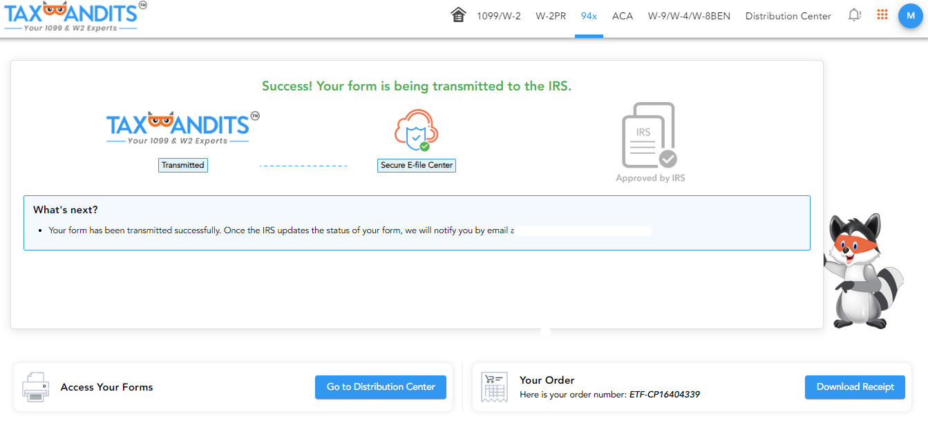 Transmit your Form 941 to the IRS